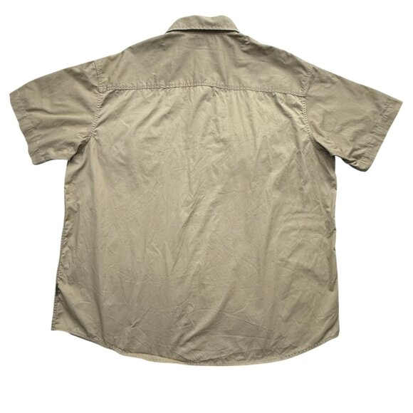 Sean John Shirt Men 4XB Tan Button Up Short Sleeve Cotton Stretch Pockets Casual - Picture 3 of 7